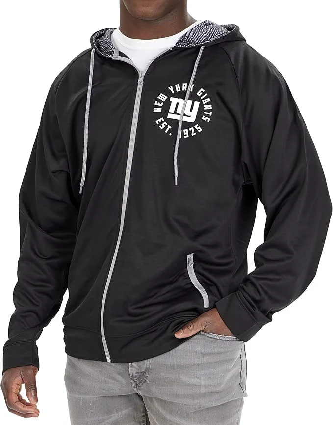 Zubaz NFL Men's Established Viper Hood Liner Full Zip Raglan Hoodie, NEW YORK GIANTS - Image 2