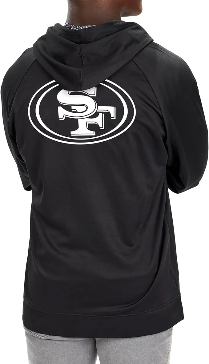 Zubaz NFL Men's Established Viper Hood Liner Full Zip Raglan Hoodie, SAN FRANCISCO 49ERS - Image 3