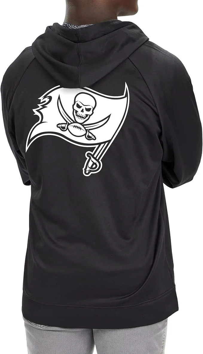 Zubaz NFL Men's Established Viper Hood Liner Full Zip Raglan Hoodie, TAMPA BAY BUCCANEERS - Image 3