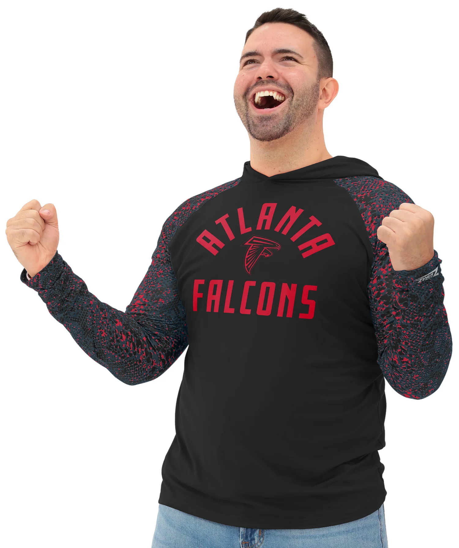 Zubaz NFL Men's Formation Post Sleeves Lightweight Hoodie, ATLANTA FALCONS - Image 17