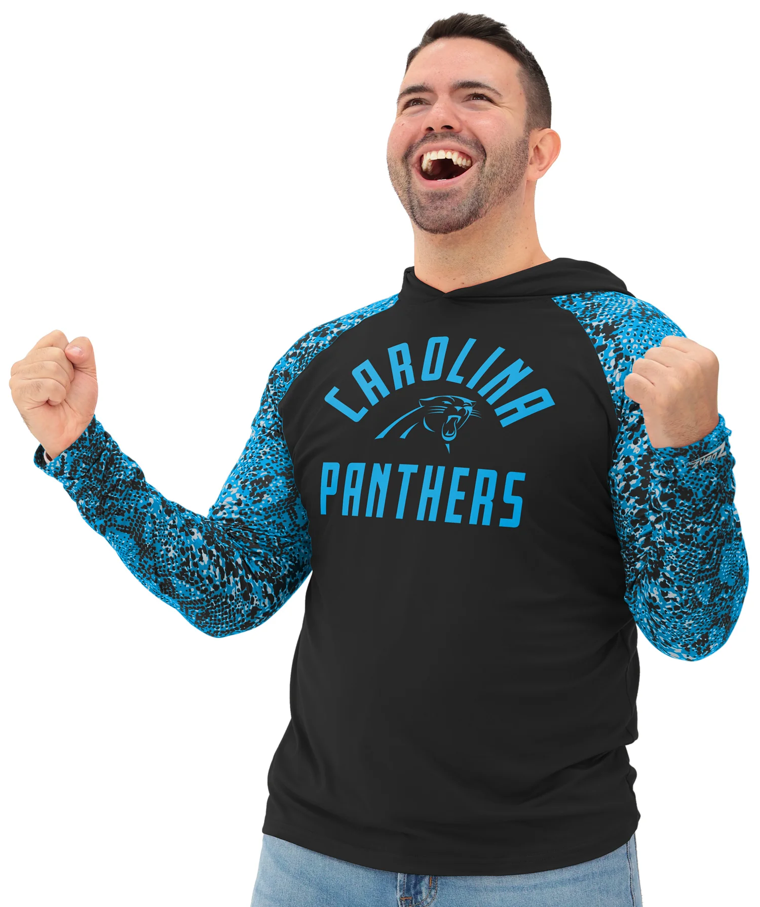 Zubaz NFL  Men's Formation Post Sleeves Lightweight Hoodie, CAROLINA PANTHERS - Image 23