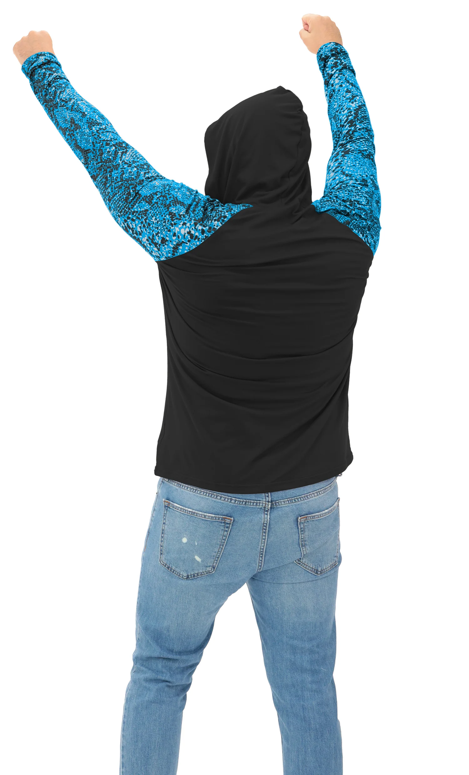 Zubaz NFL  Men's Formation Post Sleeves Lightweight Hoodie, CAROLINA PANTHERS - Image 7