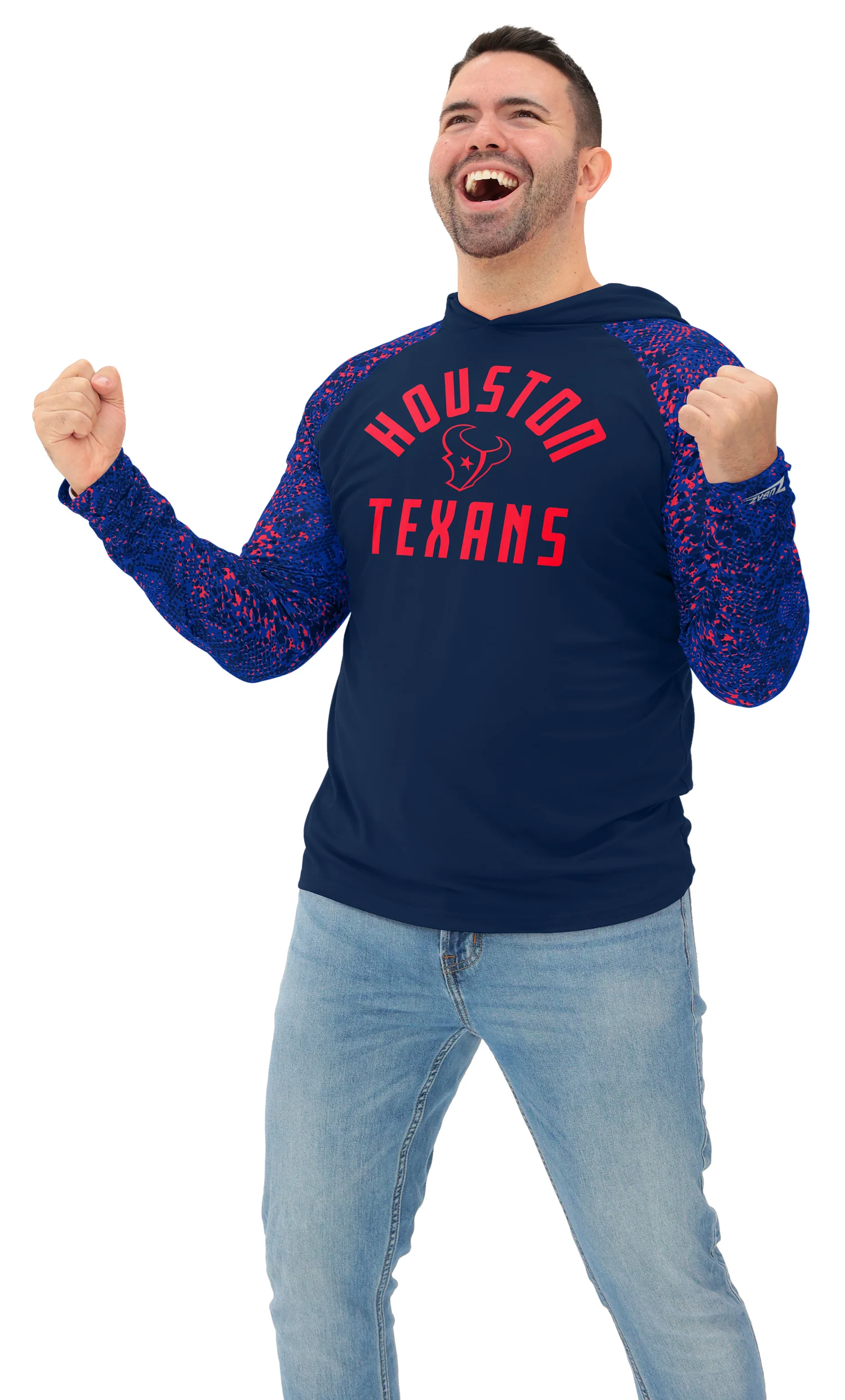 Zubaz NFL Men's Formation Post Sleeves Lightweight Hoodie, HOUSTON TEXANS - Image 14