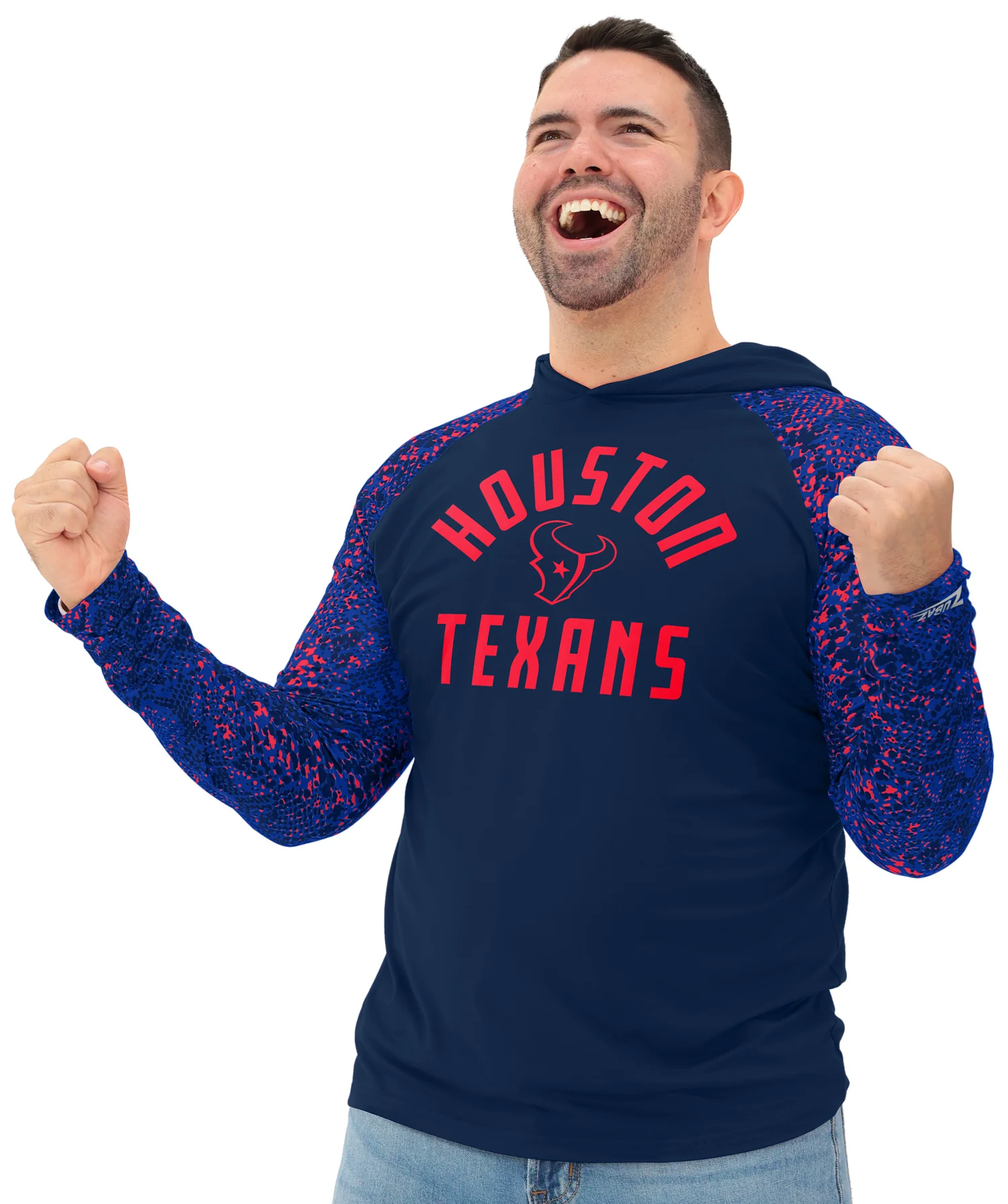 Zubaz NFL Men's Formation Post Sleeves Lightweight Hoodie, HOUSTON TEXANS - Image 19