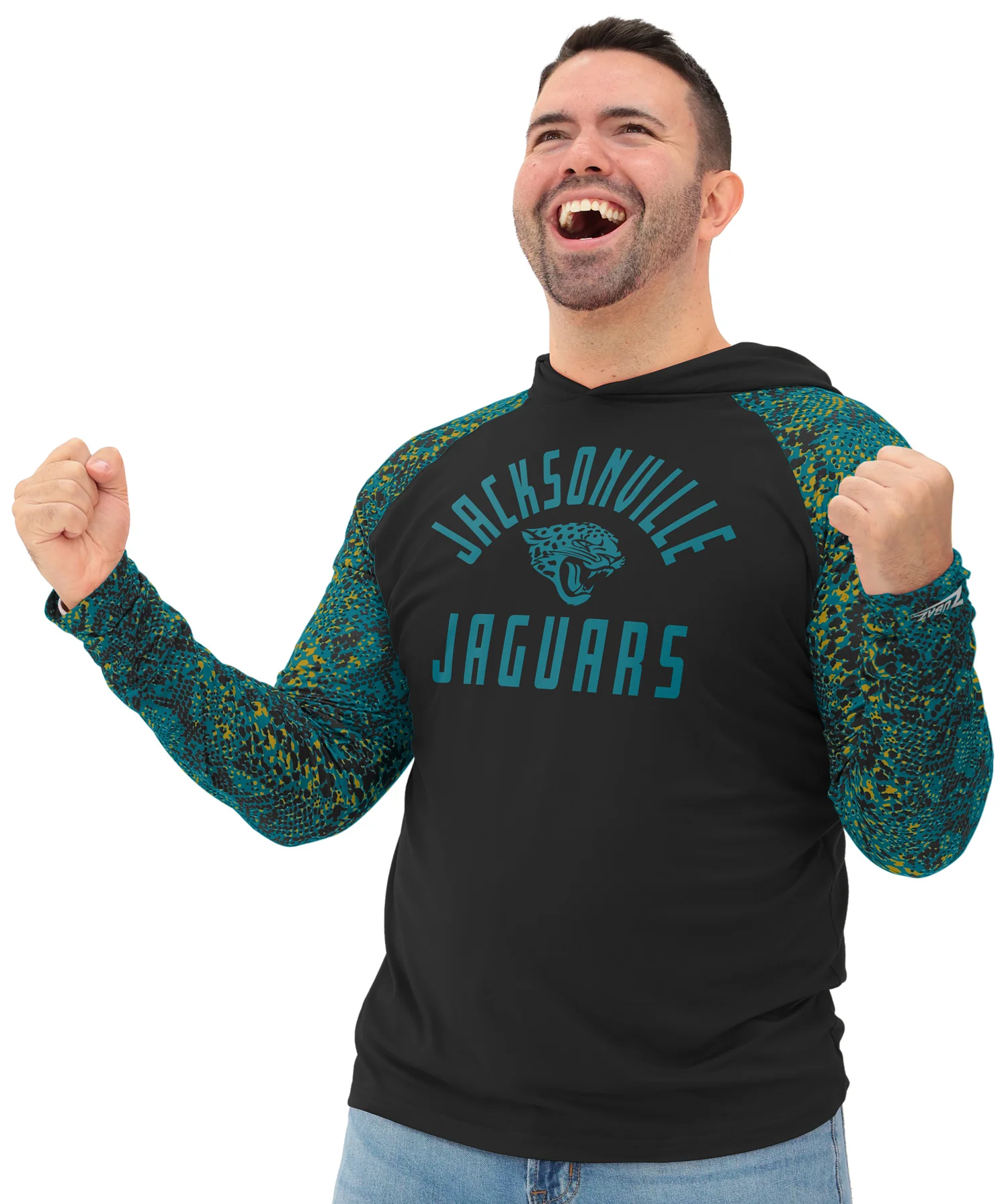 Zubaz NFL Men's Formation Post Sleeves Lightweight Hoodie, JACKSONVILLE JAGUARS - Image 19