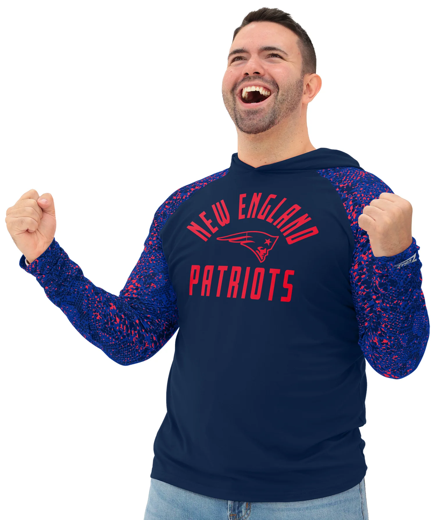 Zubaz NFL Men's Formation Post Sleeves Lightweight Hoodie, NEW ENGLAND PATRIOTS - Image 19