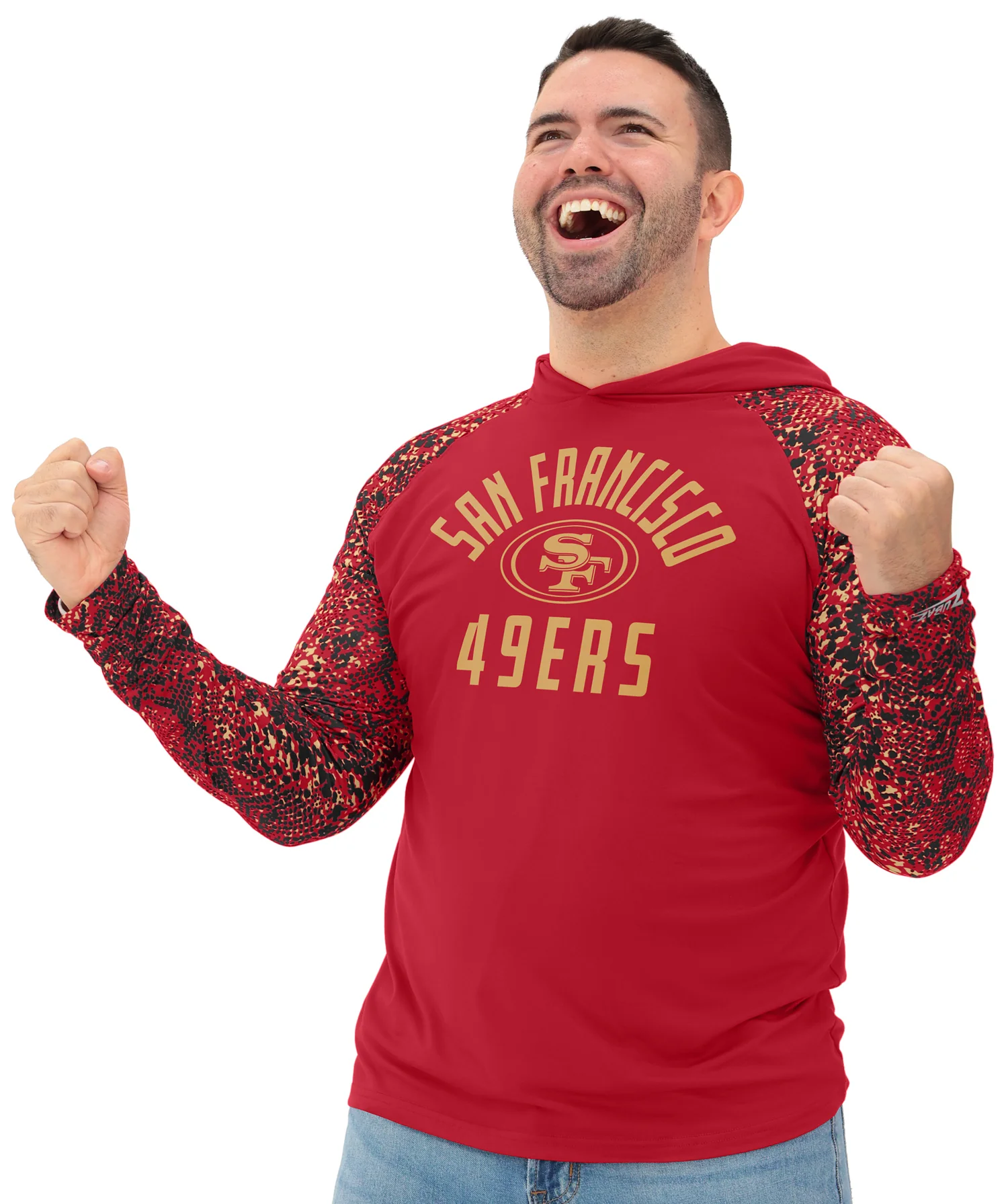 Zubaz NFL Men's Formation Post Sleeves Lightweight Hoodie, SAN FRANCISCO 49ERS - Image 17