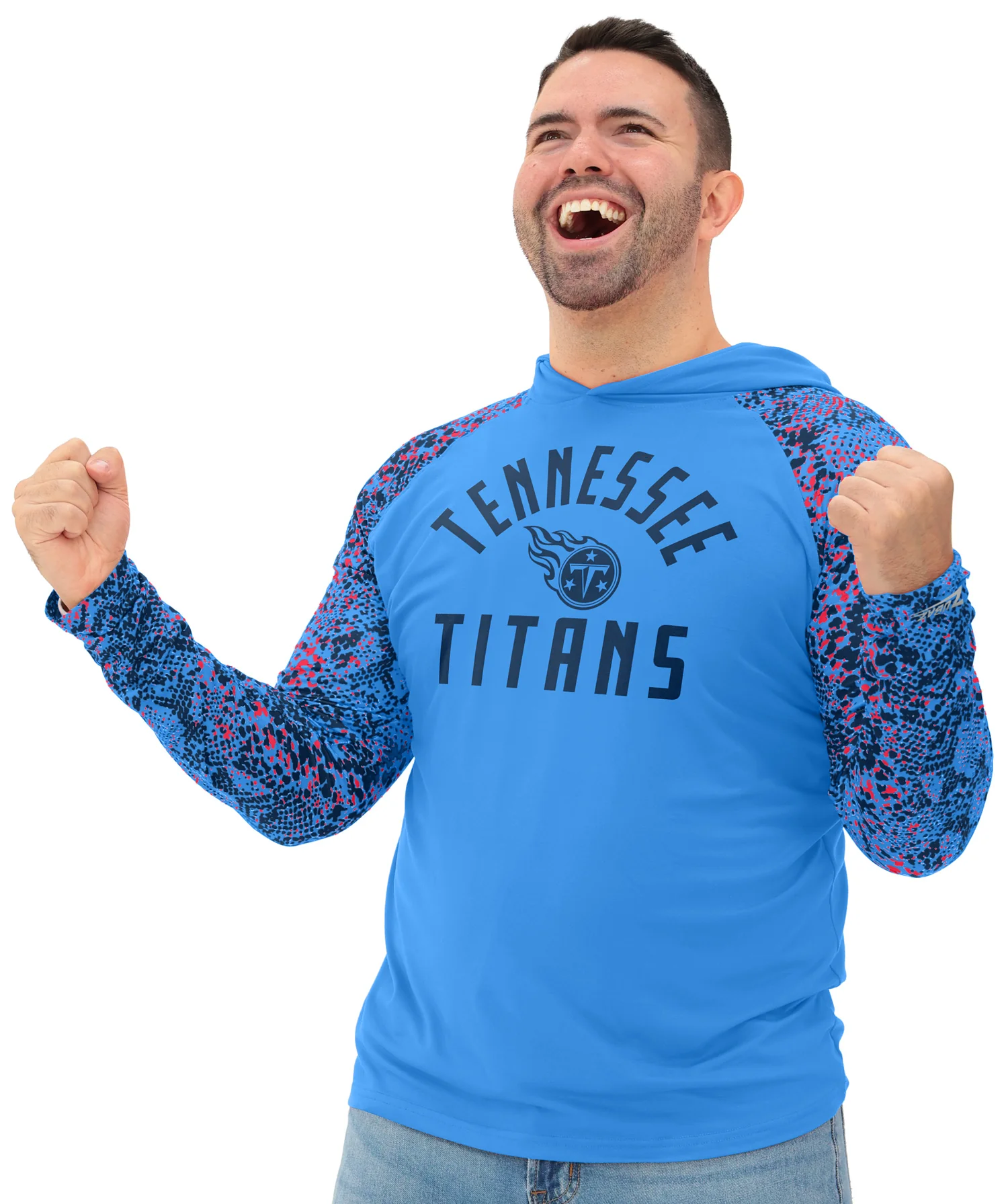 Zubaz NFL  Men's Formation Post Sleeves Lightweight Hoodie, TENNESSEE TITANS - Image 20