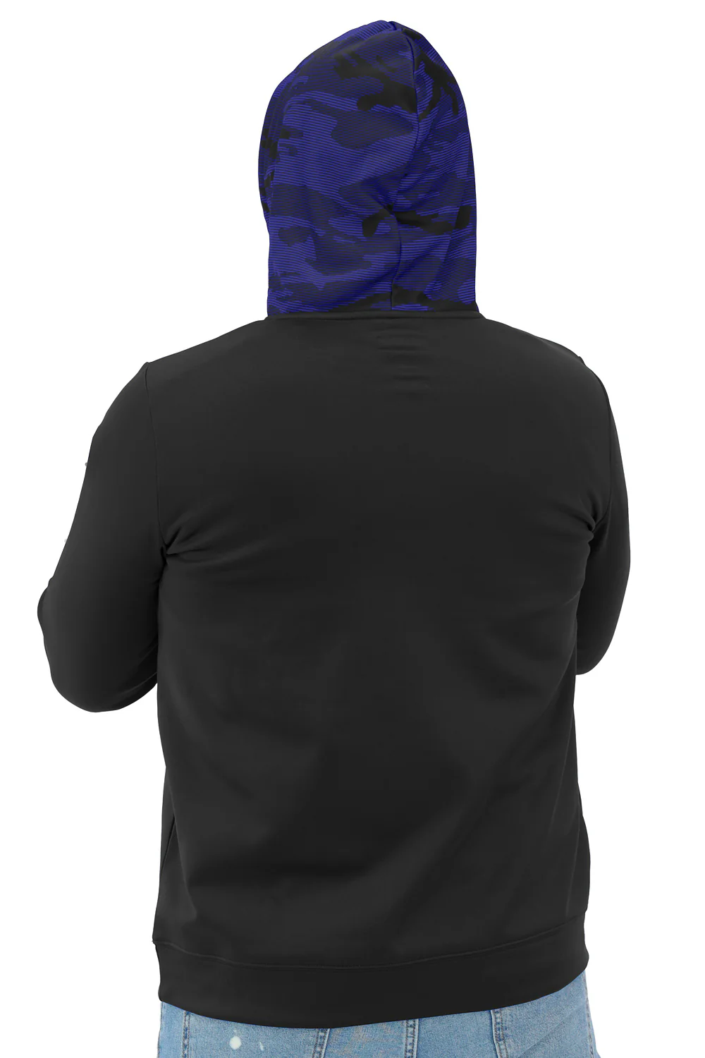 Zubaz NFL Men's Front and Sleeve Print Camo Line Hood Hoodie, BALTIMORE RAVENS - Image 2