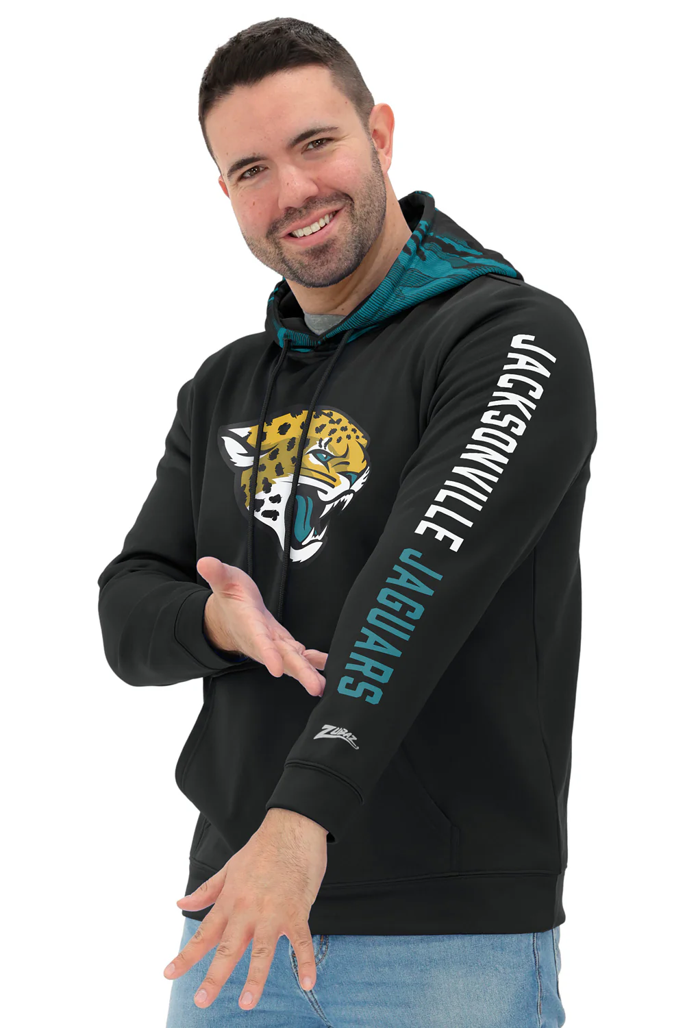 Zubaz NFL Men's Front and Sleeve Print Camo Line Hood Hoodie, JACKSONVILLE JAGUARS - Image 22