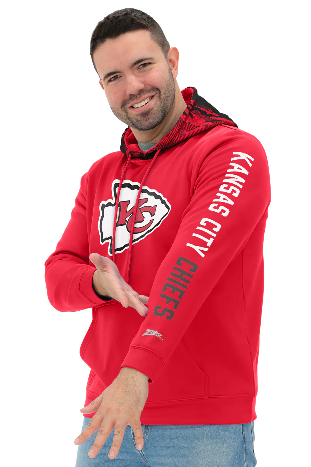 Zubaz NFL Men's Front and Sleeve Print Camo Line Hood Hoodie, KANSAS CITY CHIEFS - Image 14