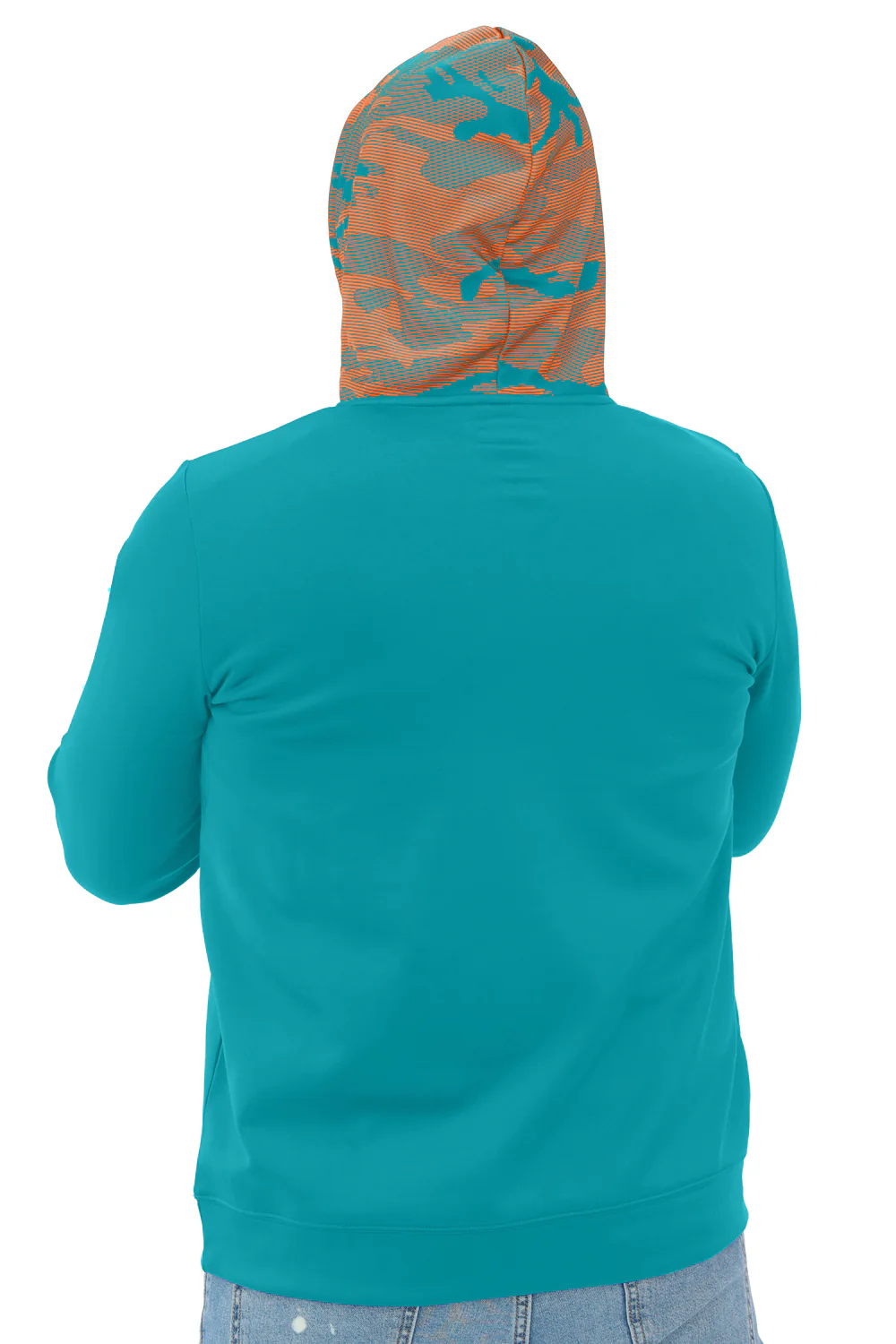Zubaz NFL Men's Front and Sleeve Print Camo Line Hood Hoodie, MIAMI DOLPHINS - Image 19