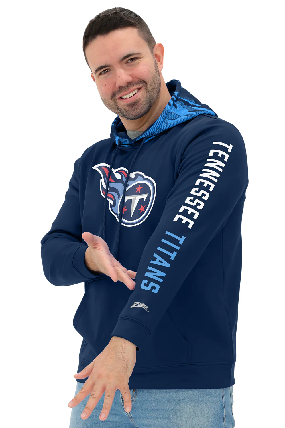 Zubaz NFL Men's Front and Sleeve Print Camo Line Hood Hoodie, TENNESSEE TITANS - Image 21