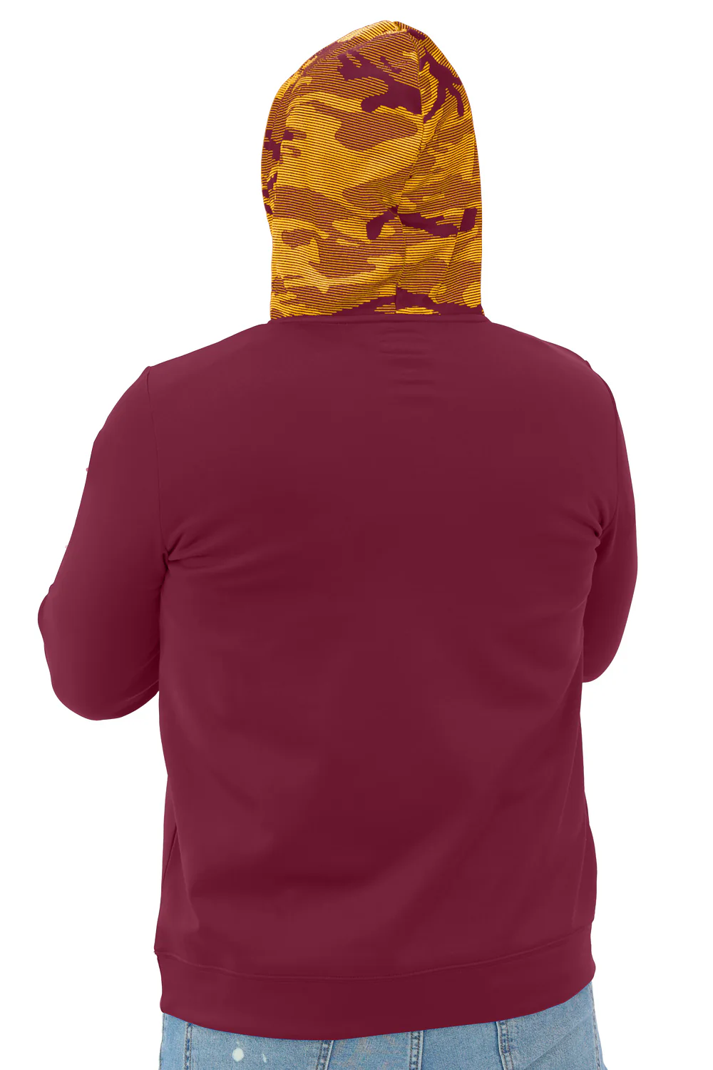 Zubaz NFL Men's Front and Sleeve Print Camo Line Hood Hoodie, WASHINGTON COMMANDERS - Image 6