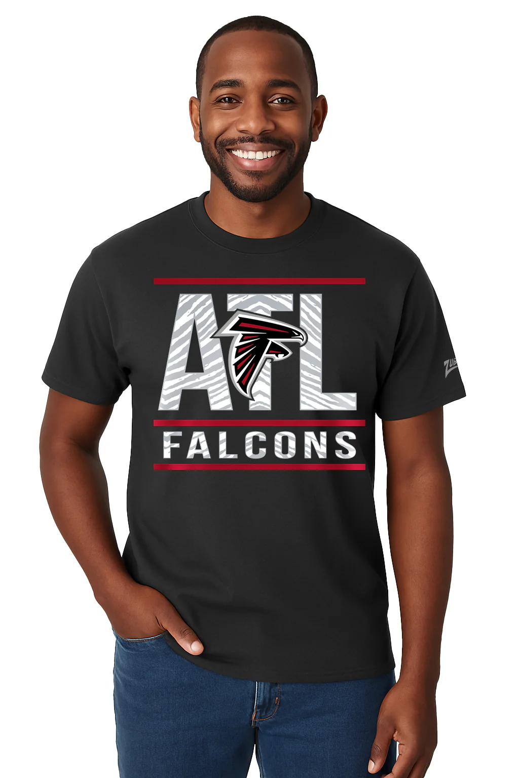Zubaz NFL Men's Goal Line Team Color Short Sleeve T-Shirt, Atlanta Falcons - Image 45