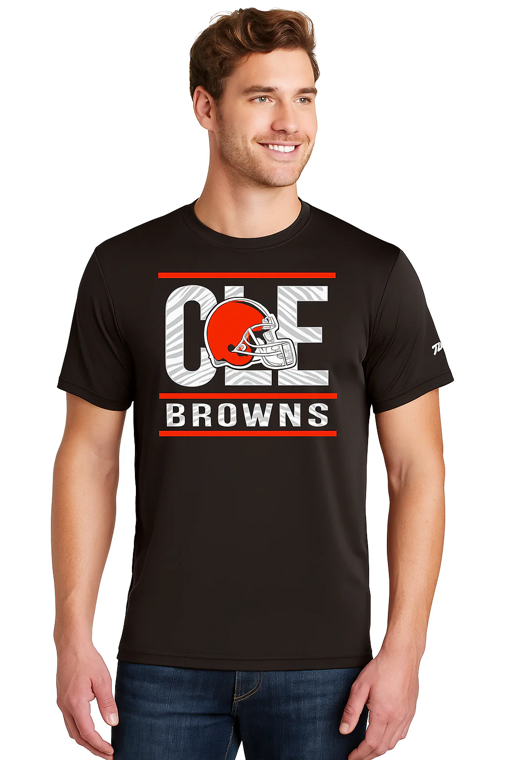 Zubaz NFL Men's Goal Line Team Color Short Sleeve T-Shirt, Cleveland Browns - Image 15