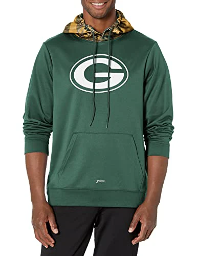 Zubaz NFL Men's Green Bay Packers Team Color Camo Back Panel Hoodie - Image 6