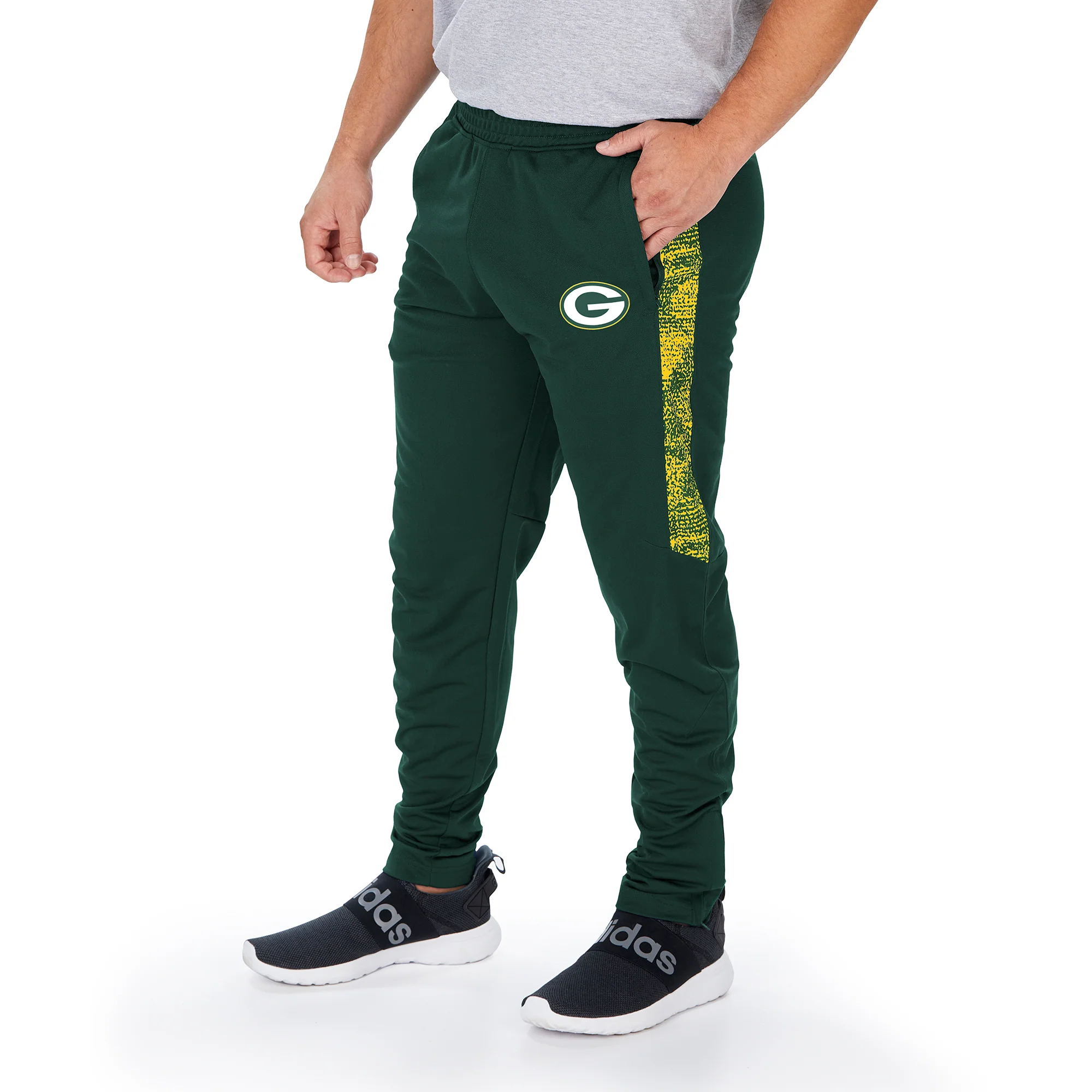Zubaz NFL Men's Green Bay Packers Track Pant with Static Half Side Panels - Image 4