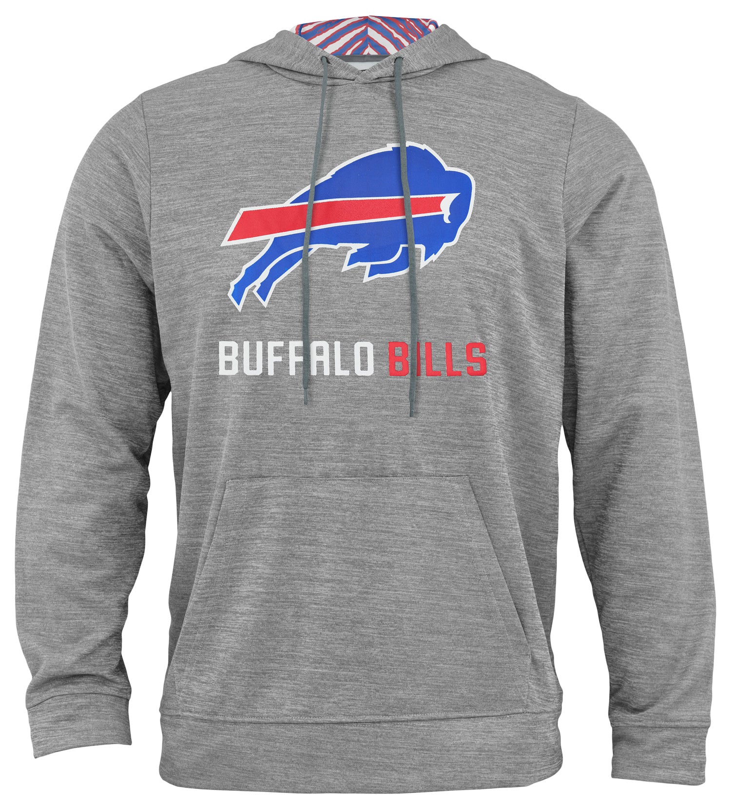 Zubaz NFL Men's Grey Team Name & Logo Zebra Hoodie Buffalo Bills - Image 2