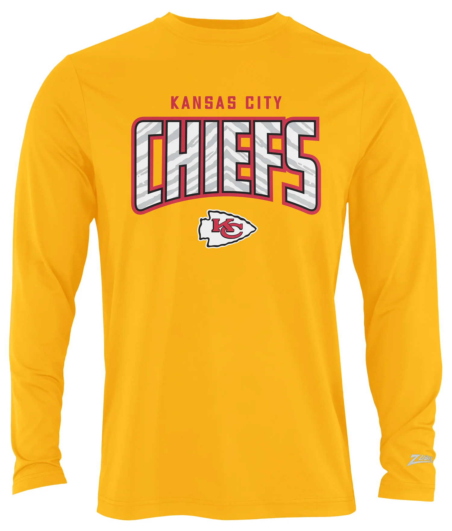 Zubaz NFL Men's Hail Mary Alternate Color Long Sleeve T-Shirt, Kansas City Chiefs