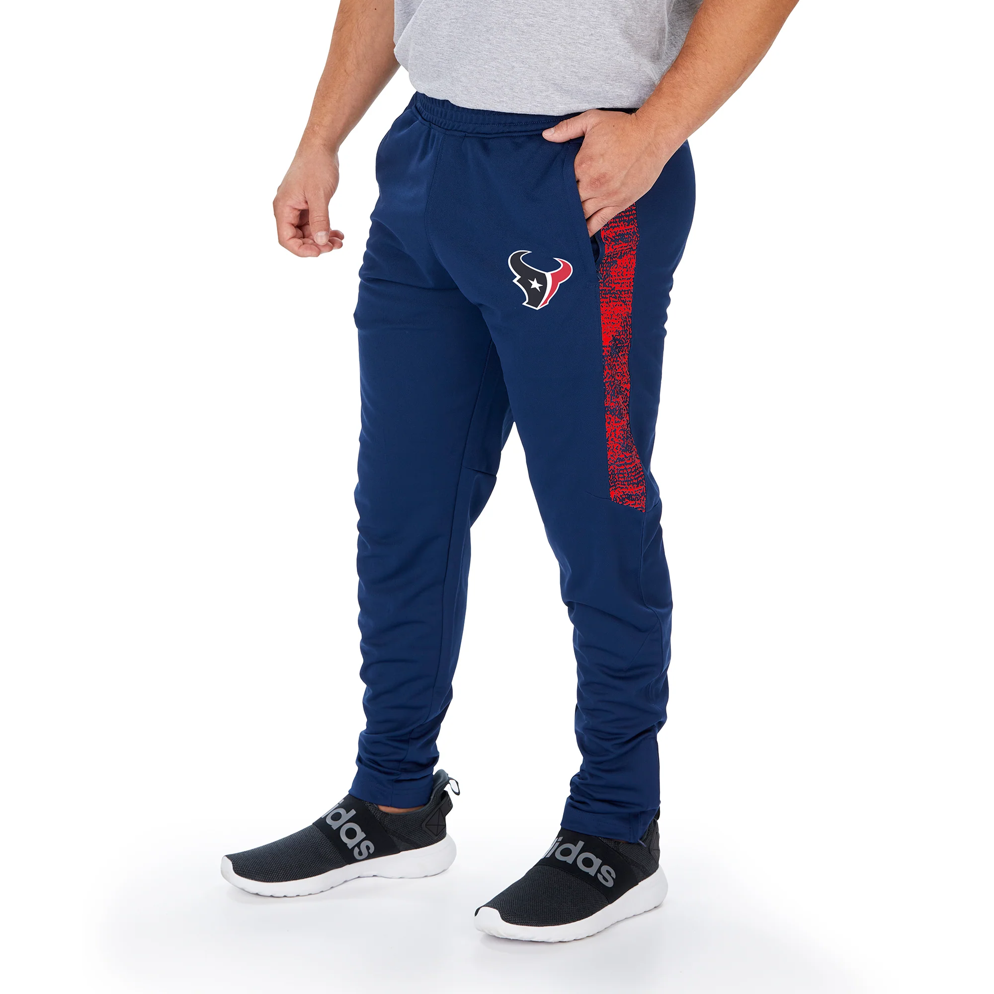 Zubaz NFL Men's Houston Texans Track Pant with Static Half Side Panels - Image 6