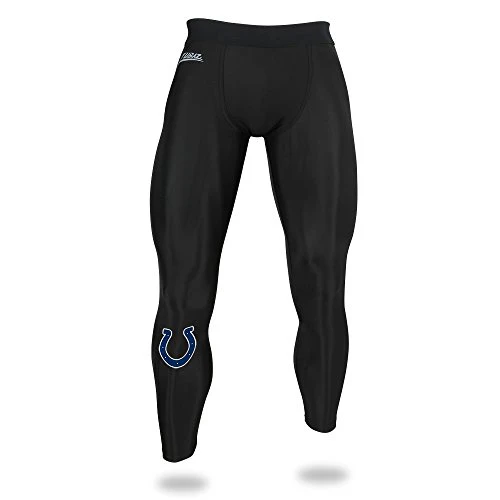 Zubaz NFL Men's Indianapolis Colts Active Performance Compression Black Leggings - Image 5