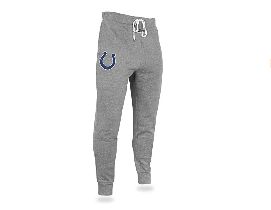 Zubaz NFL Men's Indianapolis Colts Solid Gray Team Logo Jogger Pants - Image 5