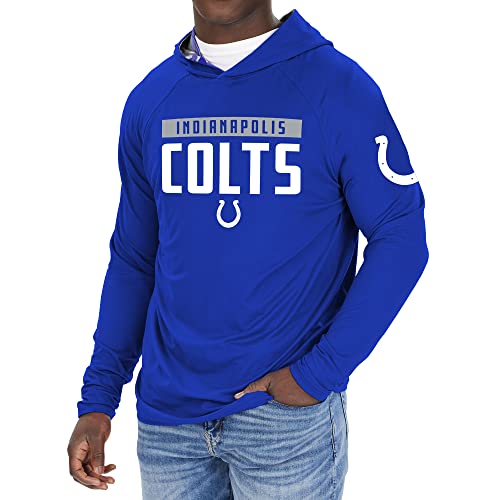 Zubaz NFL Men's Indianapolis Colts Solid Team Hoodie With Camo Lined Hood - Image 2