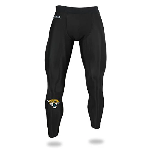 Zubaz NFL Men's Jacksonville Jaguars Active Performance Compression Black Leggings - Image 5