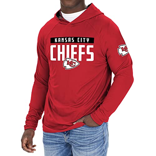Zubaz NFL Men's Kansas City Chiefs Solid Team Hoodie With Camo Lined Hood - Image 3