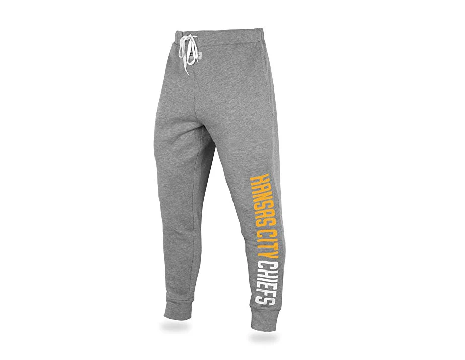 Zubaz NFL Men's Kansas City Chiefs Solid Gray Team Logo Jogger Pants - Image 2