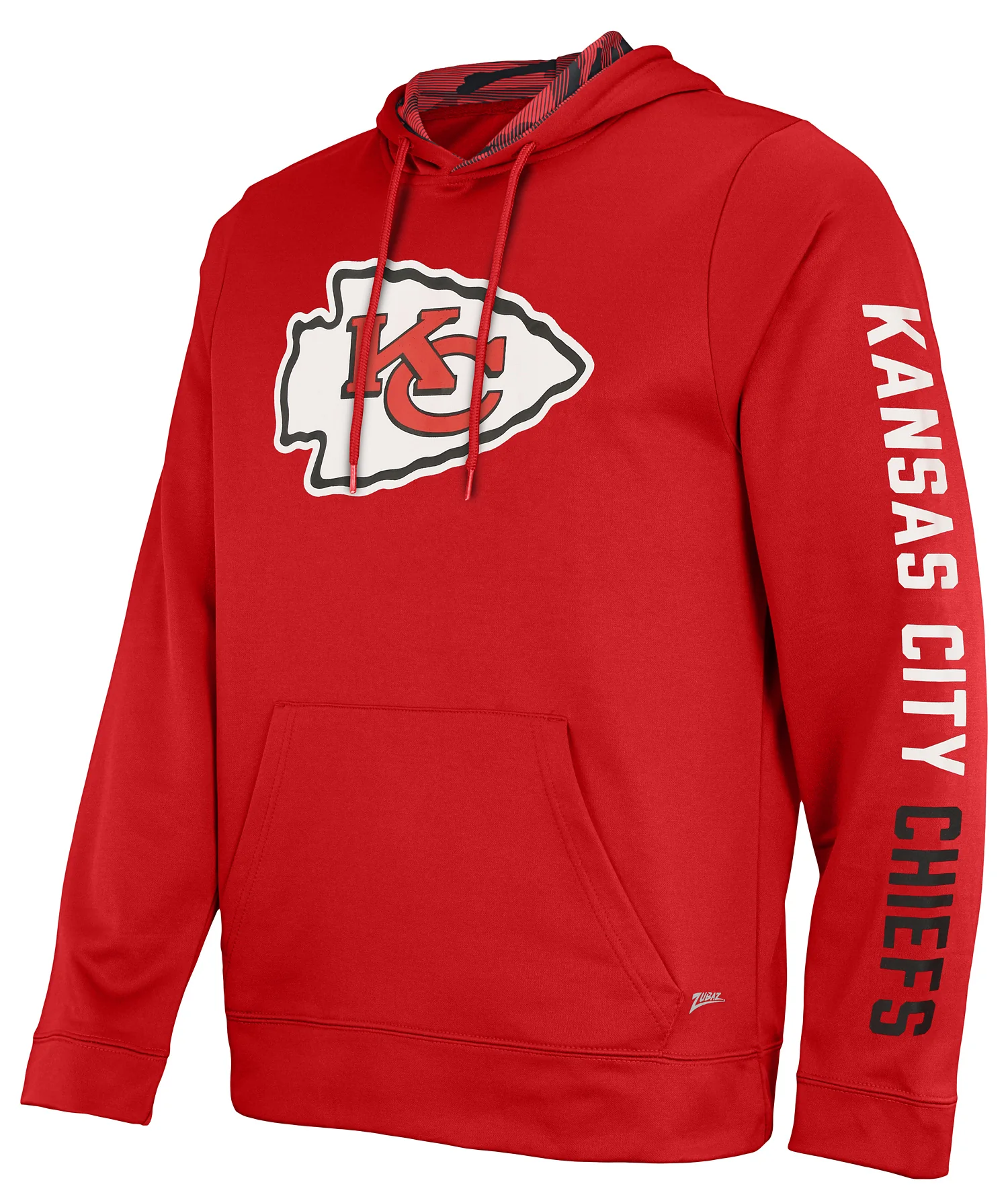 Zubaz NFL Men's Kansas City Chiefs Solid Team Hoodie with Camo Lined Hood - Image 3