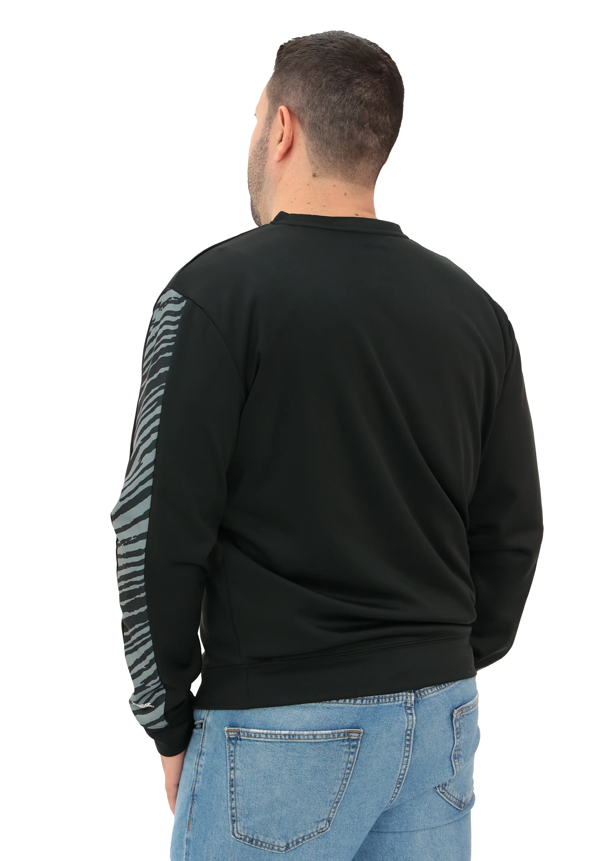 Zubaz NFL Men's Linebacker 2 Color Zebra Long Sleeve Panel Crewneck Sweatshirt, BALTIMORE RAVENS - Image 21