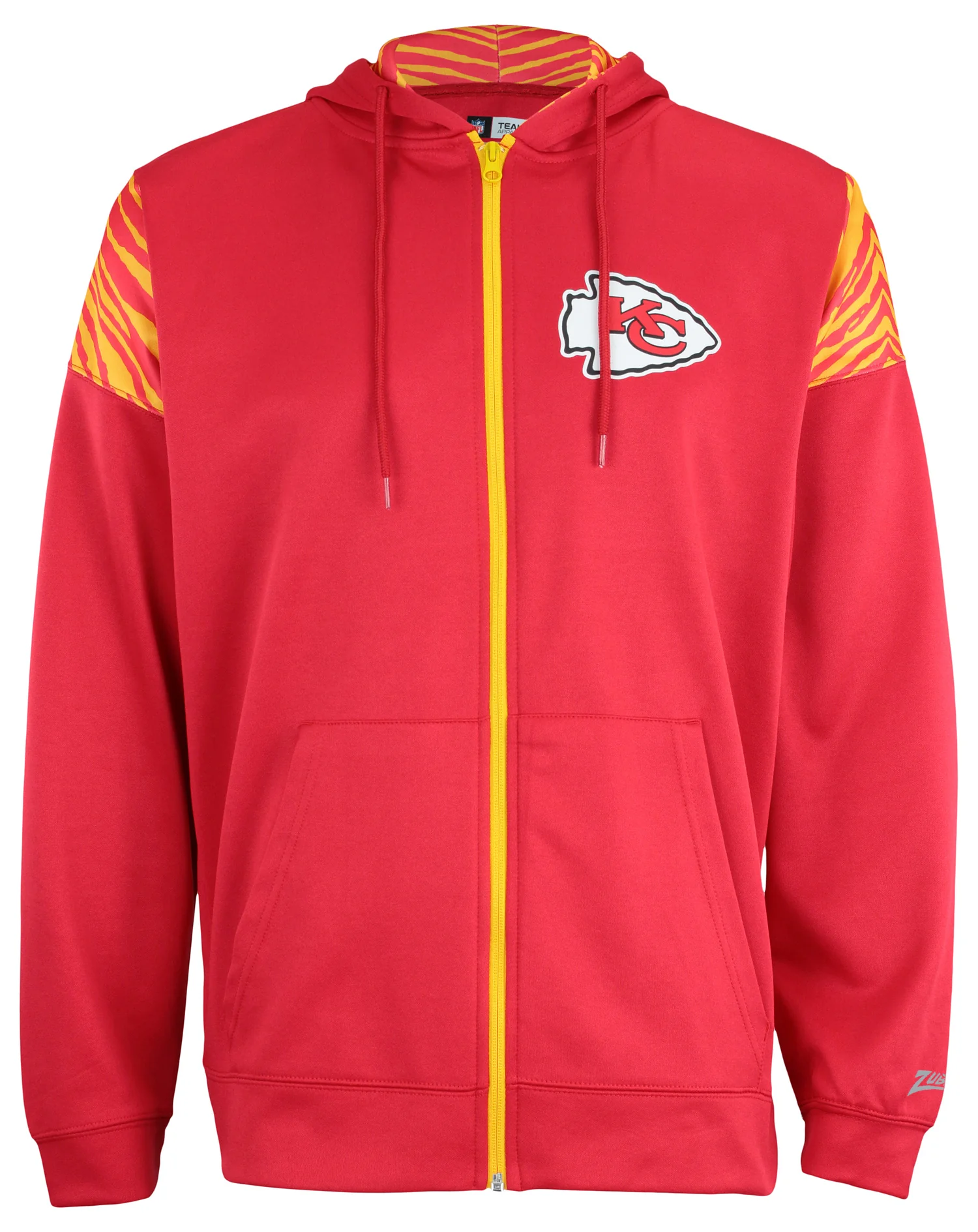 Zubaz NFL   Men's Logo 2 Color Zebra Bands and Hood Liner Full Zip Hoodie, KANSAS CITY CHIEFS - Image 13