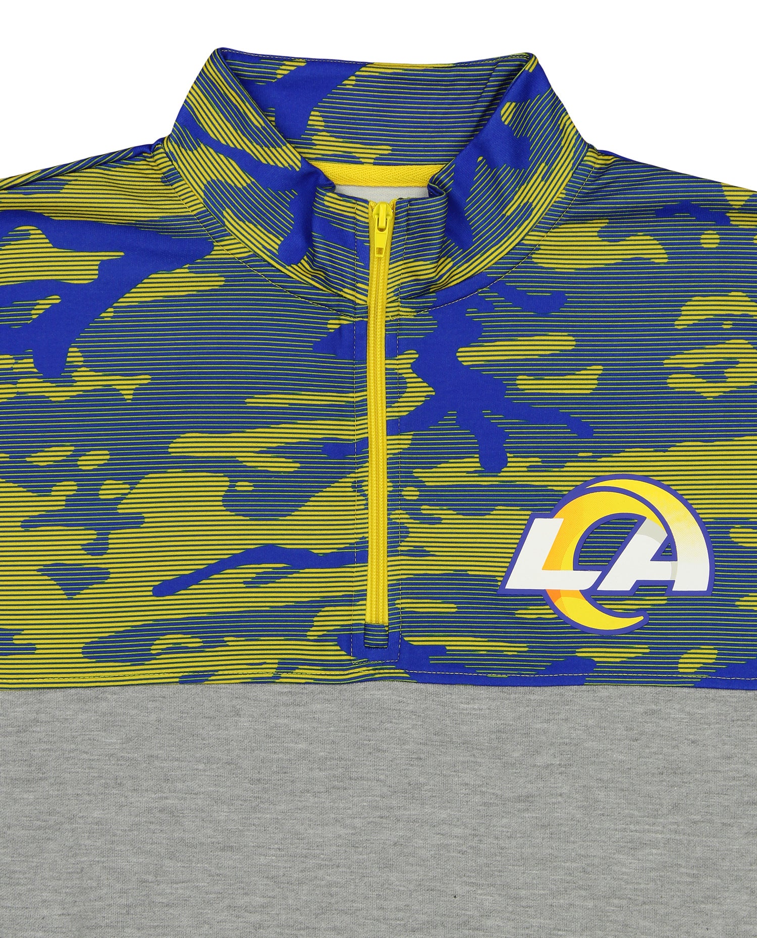 Zubaz NFL Men's Los Angeles Rams 1/4 Zip Fleece Pullover With Camo Lines - Image 3
