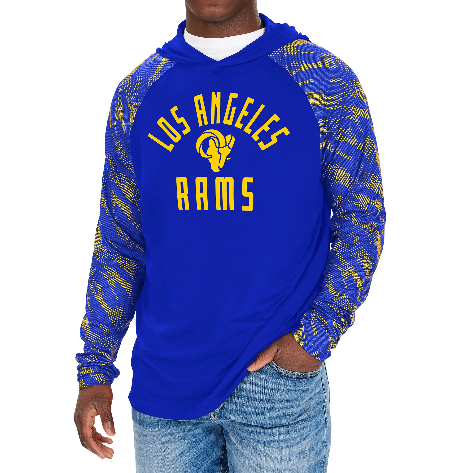Zubaz NFL Men's Los Angeles Rams Viper Print Pullover Hooded Sweatshirt - Image 3