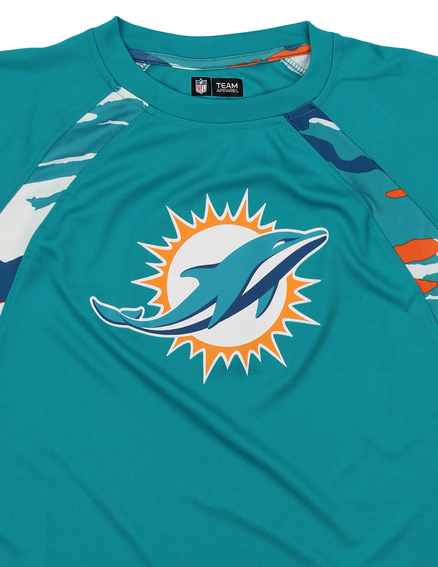 Zubaz NFL Men's Miami Dolphins Camo Solid T-Shirt - Image 2