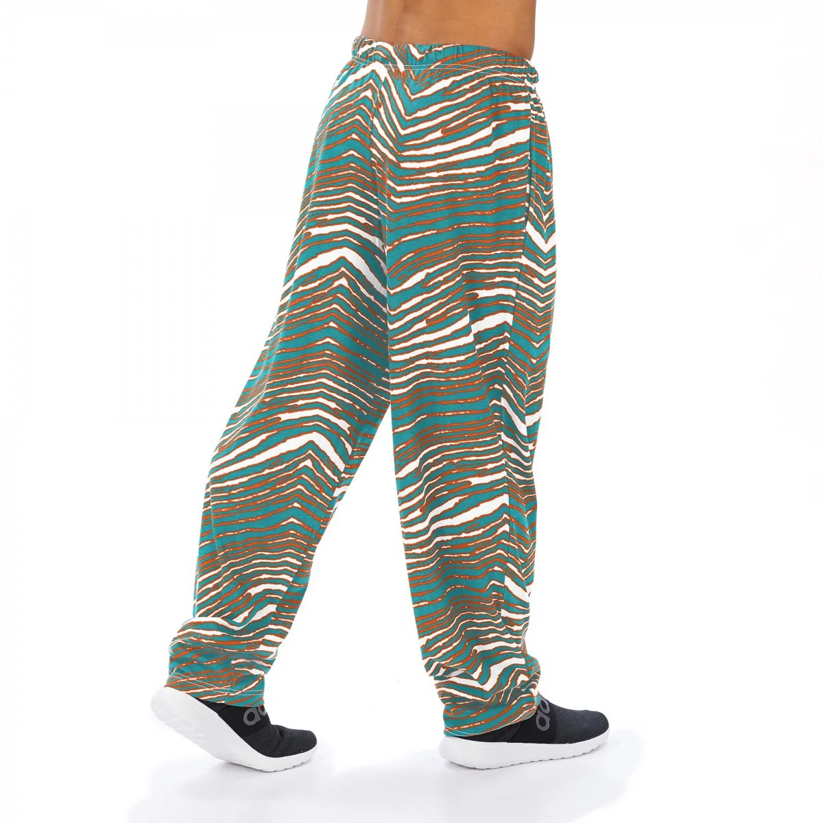 Zubaz NFL Men's Miami Dolphins Classic Zebra Print Team Logo Pants - Image 3
