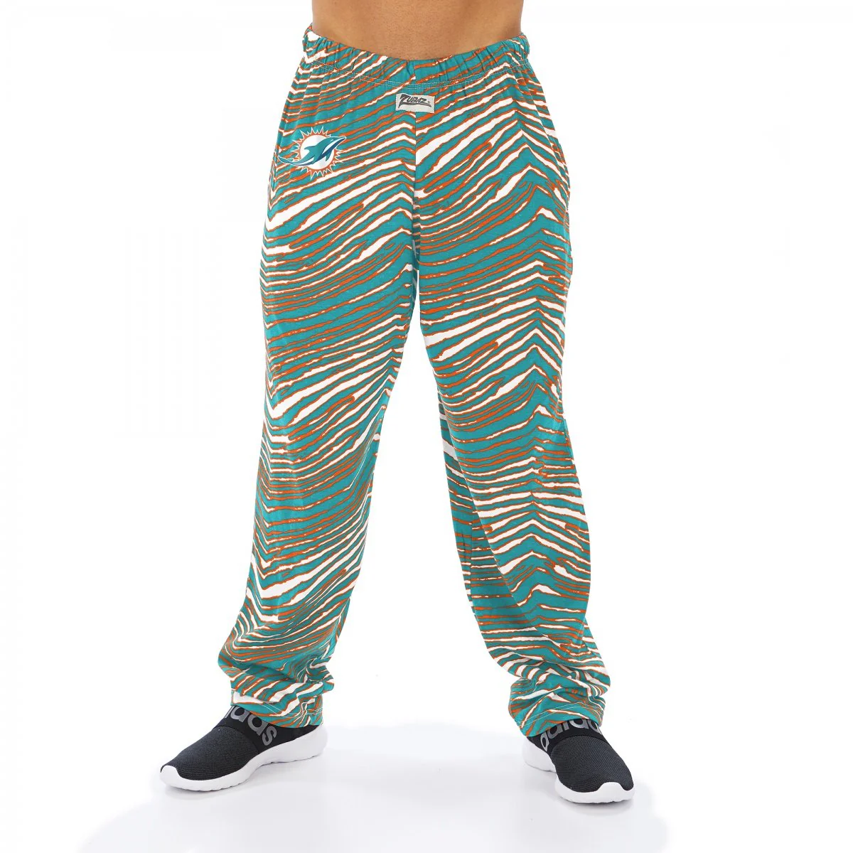 Zubaz NFL Men's Miami Dolphins Classic Zebra Print Team Logo Pants - Image 5
