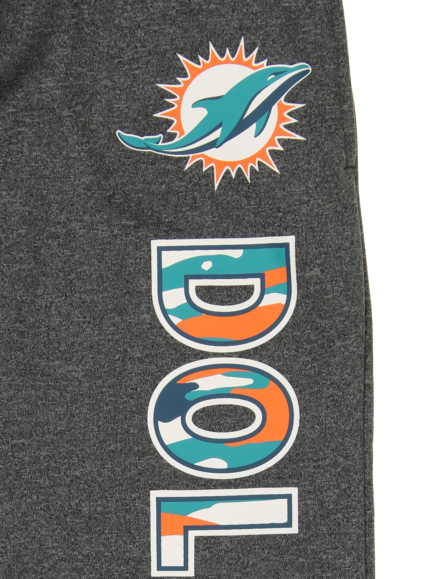Zubaz NFL Men's Miami Dolphins Poly Fleece Dark Heather Gray Sweatpants - Image 3