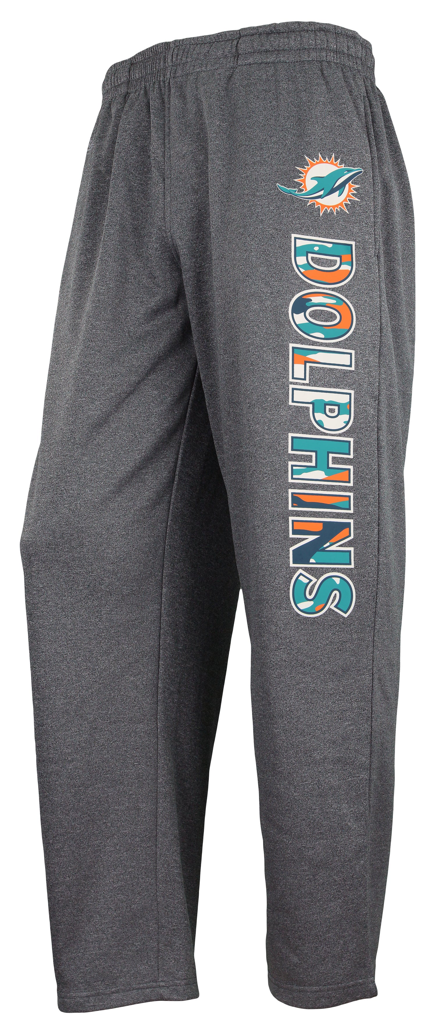 Zubaz NFL Men's Miami Dolphins Poly Fleece Dark Heather Gray Sweatpants - Image 9