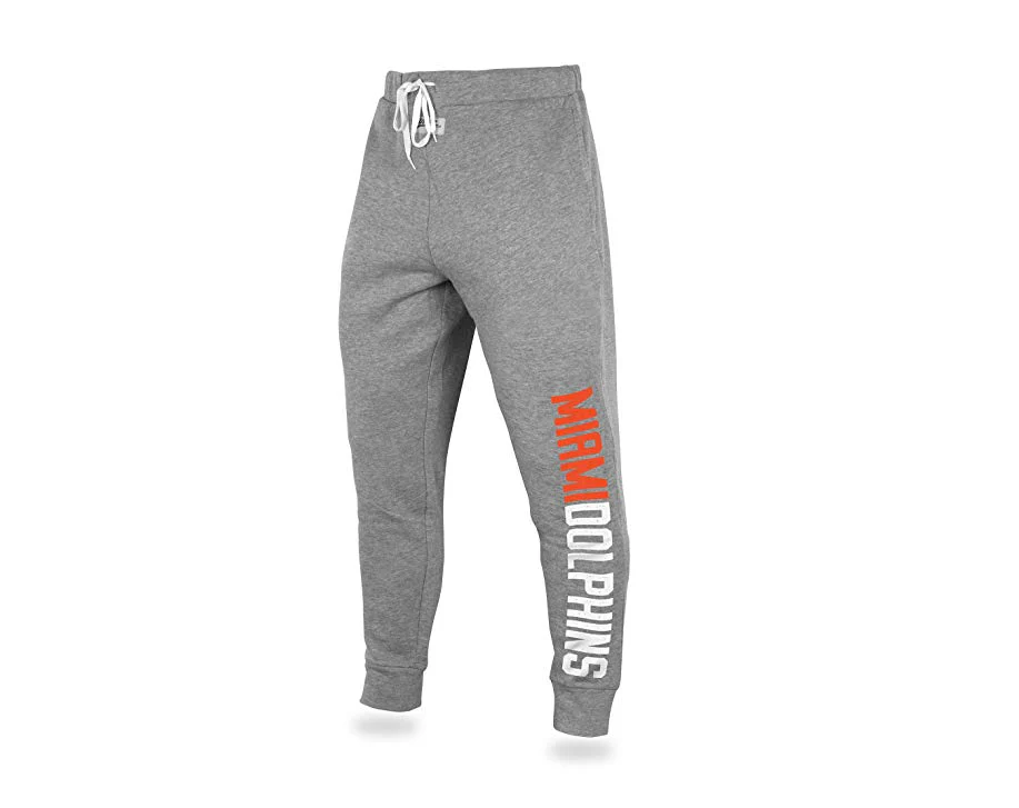 Zubaz NFL Men's Miami Dolphins Solid Gray Team Logo Jogger Pants - Image 2