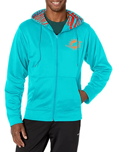 Zubaz NFL Men's Miami Dolphins Team Full Zip Up Hoodie With Zebra Accents - Image 5