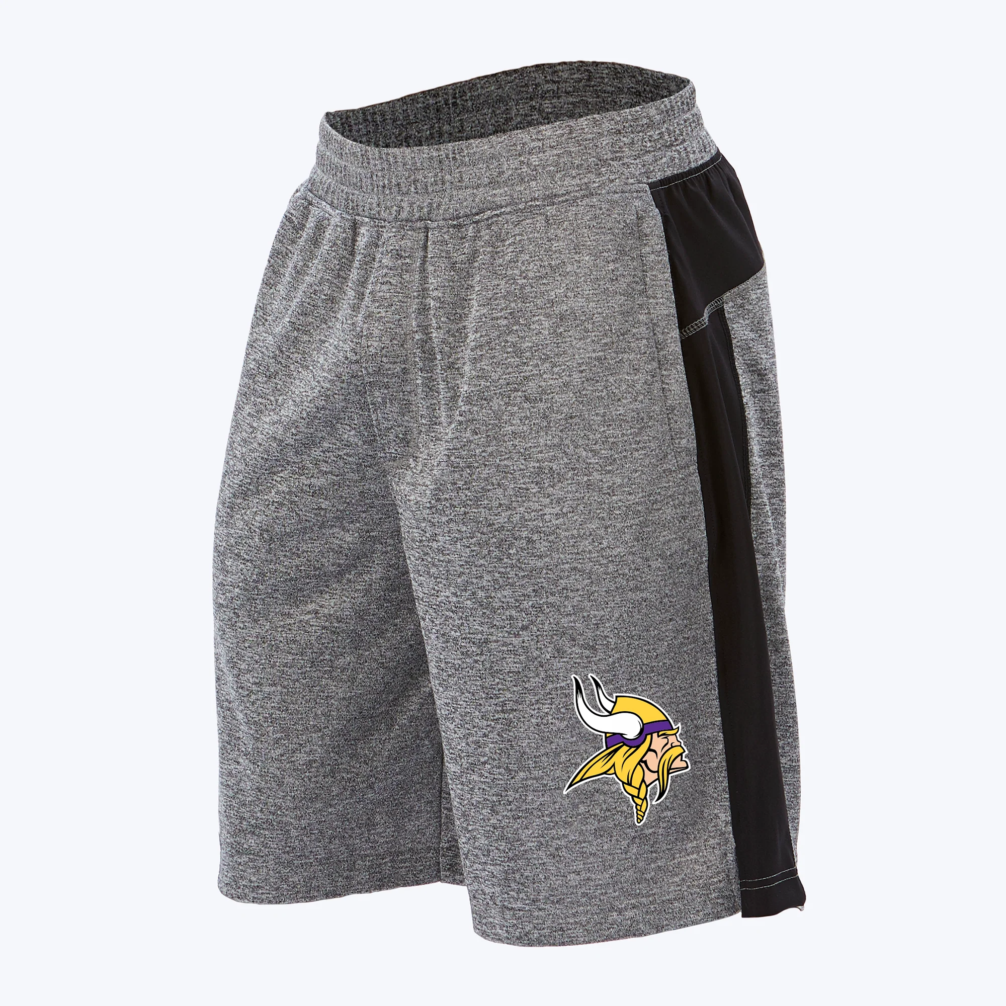 Zubaz NFL Men's Minnesota Vikings Heather Gray French Terry Shorts - Image 4