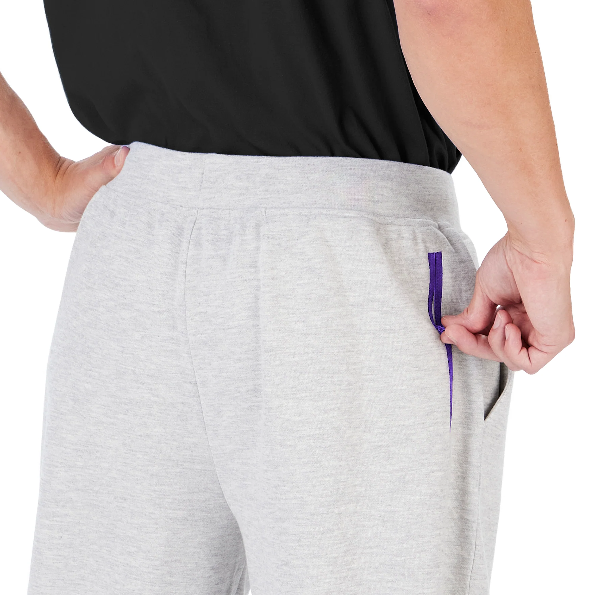 Zubaz NFL Men's Minnesota Vikings Heather Gray Speed Jogger - Image 3