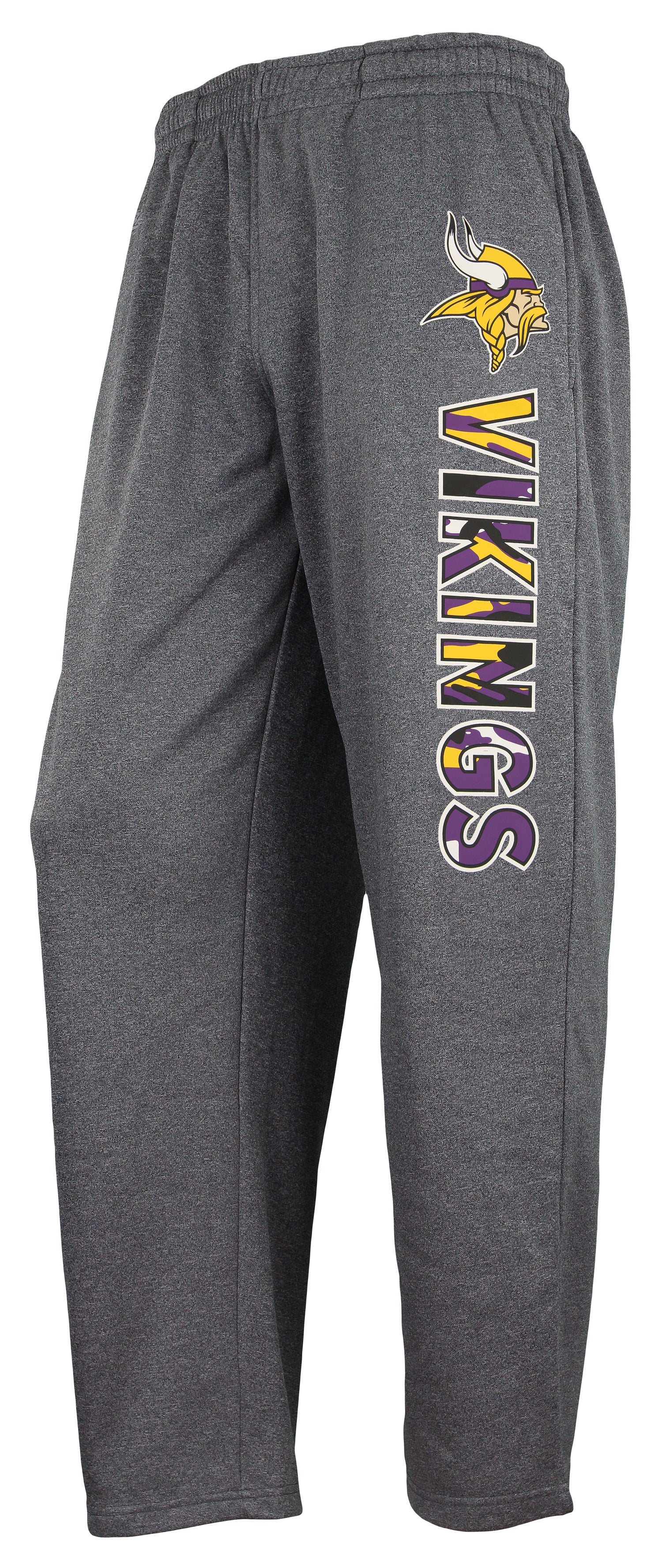 Zubaz NFL Men's Minnesota Vikings Poly Fleece Dark Heather Gray Sweatpants - Image 9