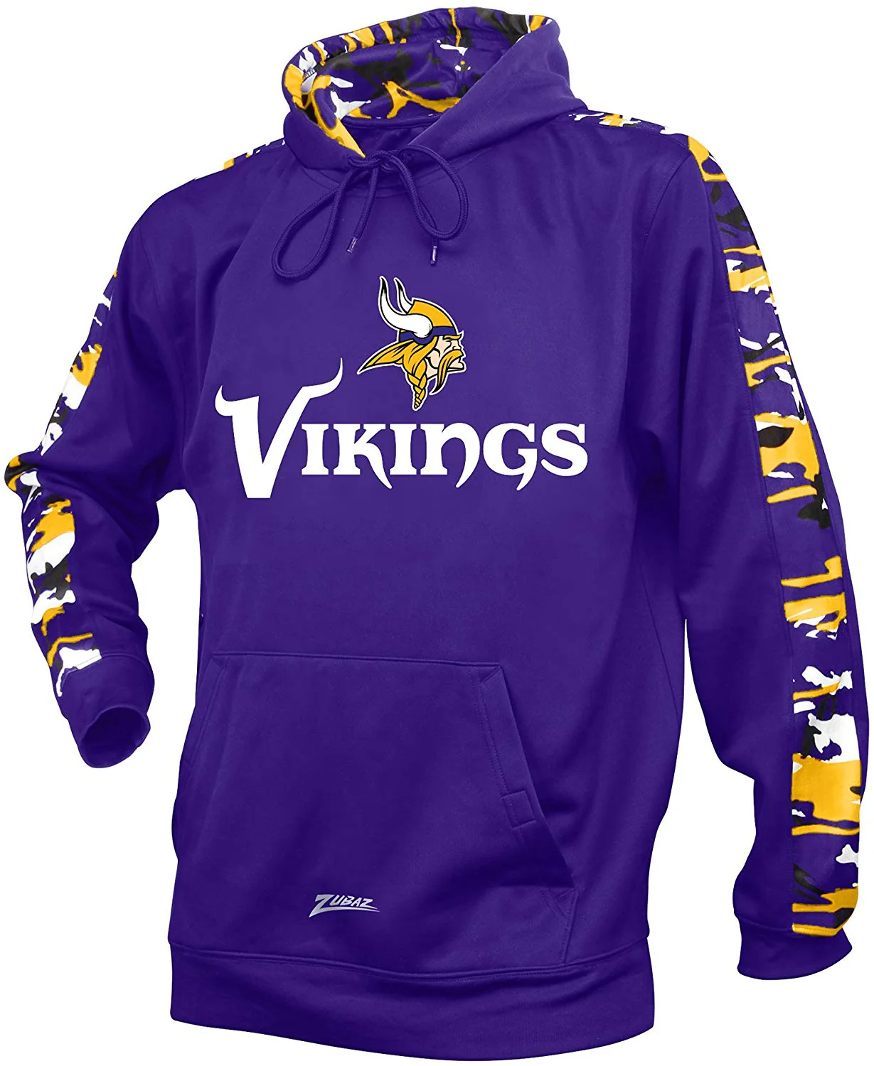 Zubaz NFL Men's Minnesota Vikings Pullover Hoodie with Camo Print - Image 2