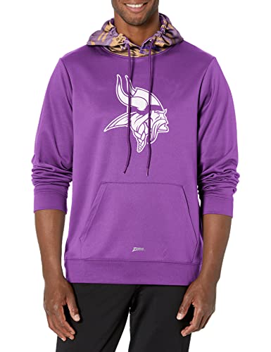 Zubaz NFL Men's Minnesota Vikings Team Color Camo Back Panel Hoodie - Image 3