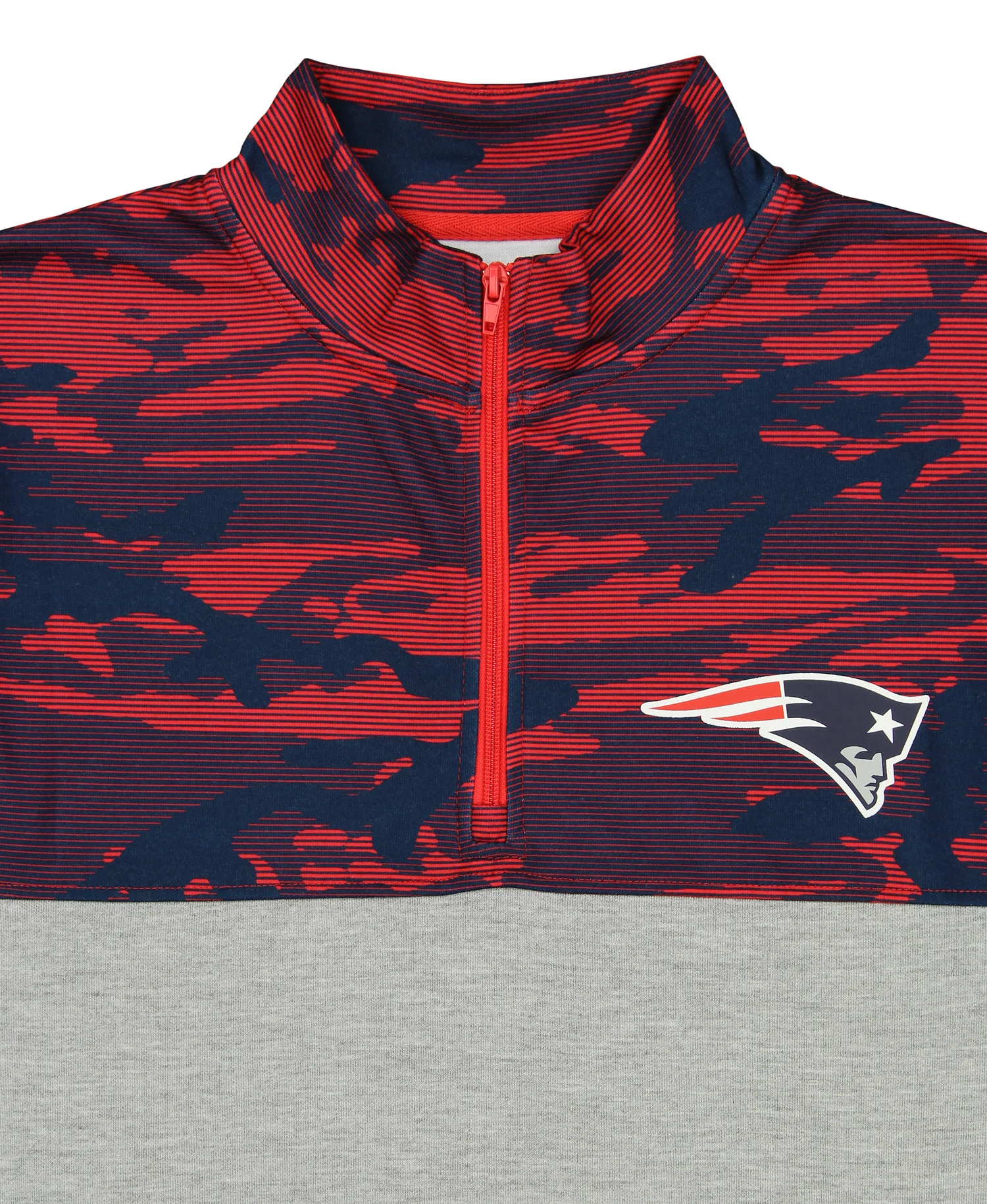 Zubaz NFL Men's New England Patriots Elevated 1/4 Zip Fleece Pullover With Camo Lines - Image 3