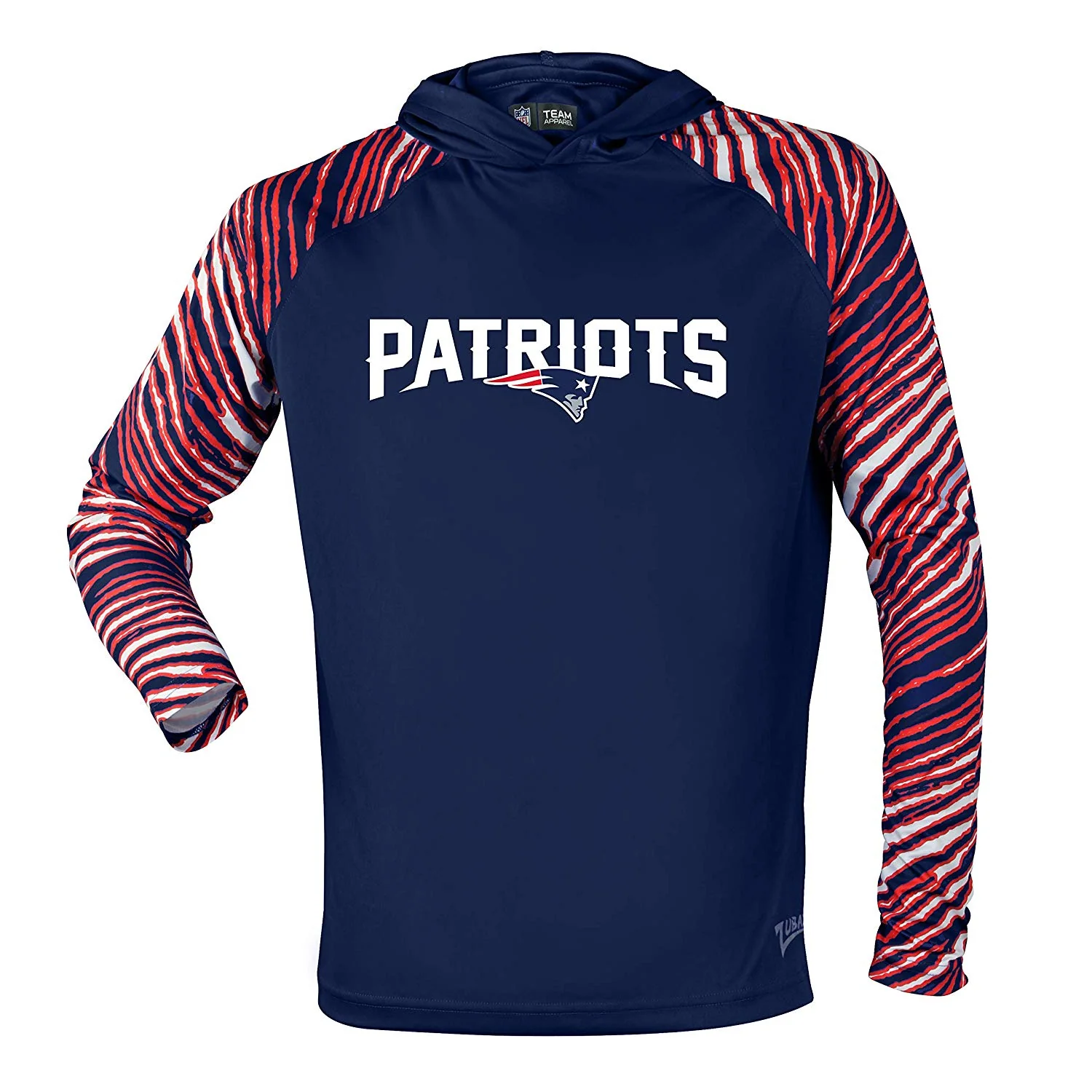 Zubaz NFL Men's New England Patriots Light Weight Zebra Hoodie - Image 2